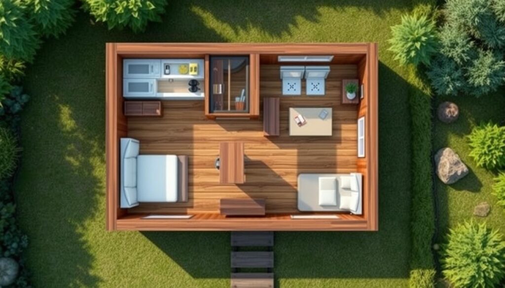 2 Raum Gartenhaus Grundriss