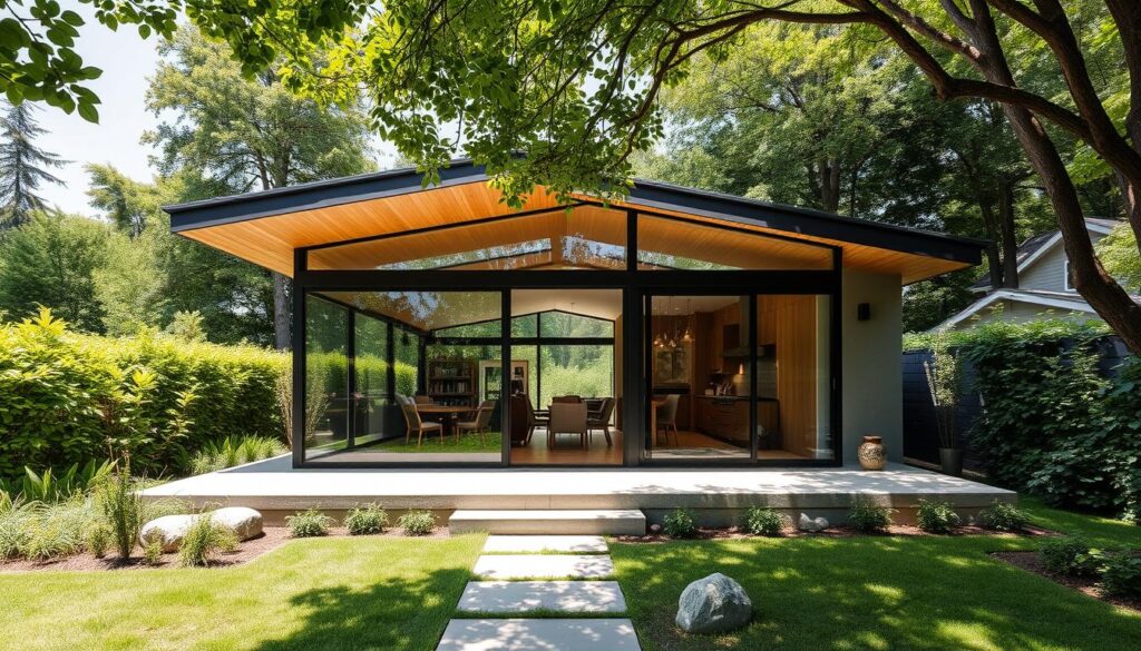 Modernes Gartenhaus mit Pultdach