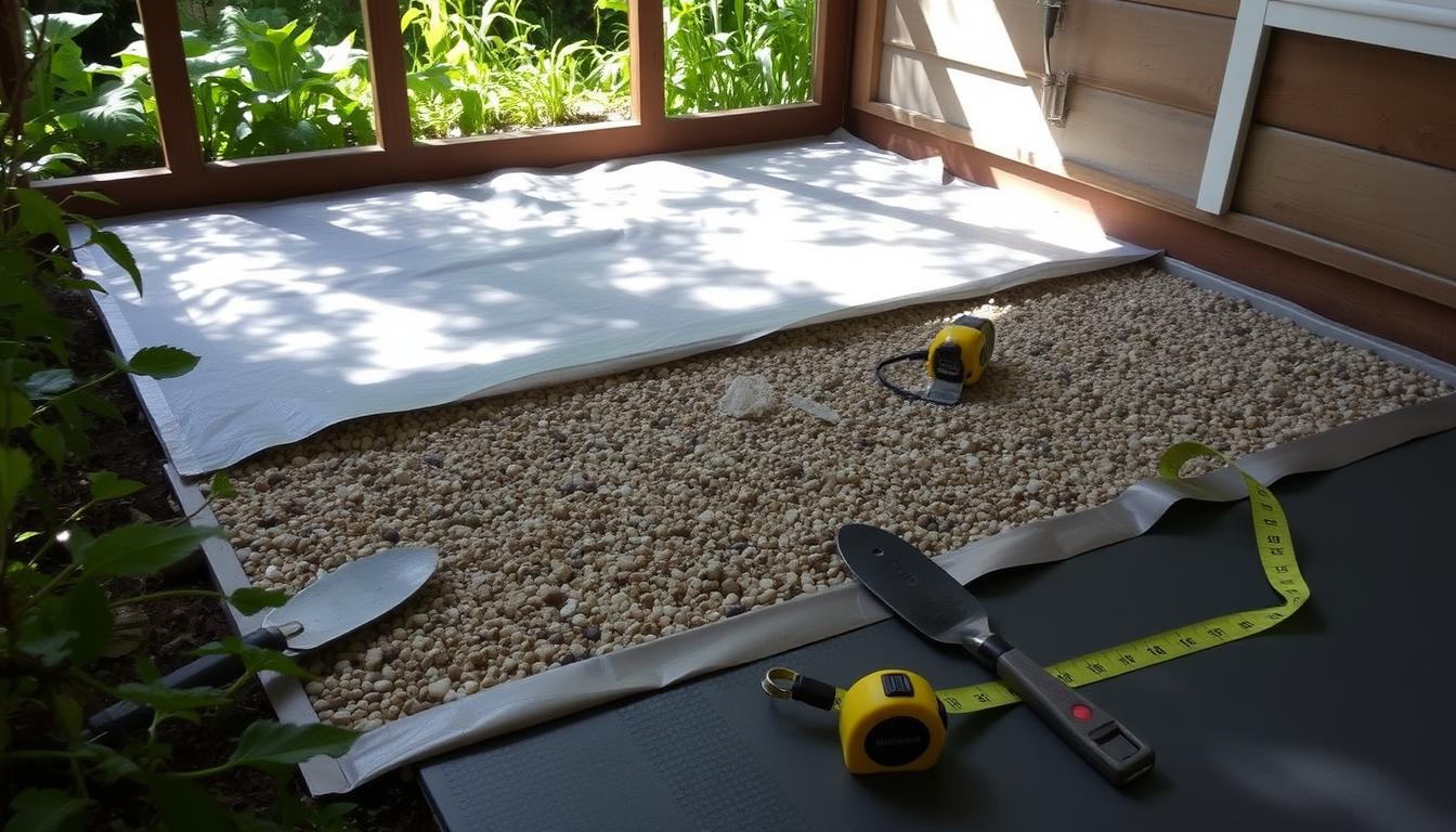 Gartenhaus Feuchtigkeitssperre Boden richtig verlegen