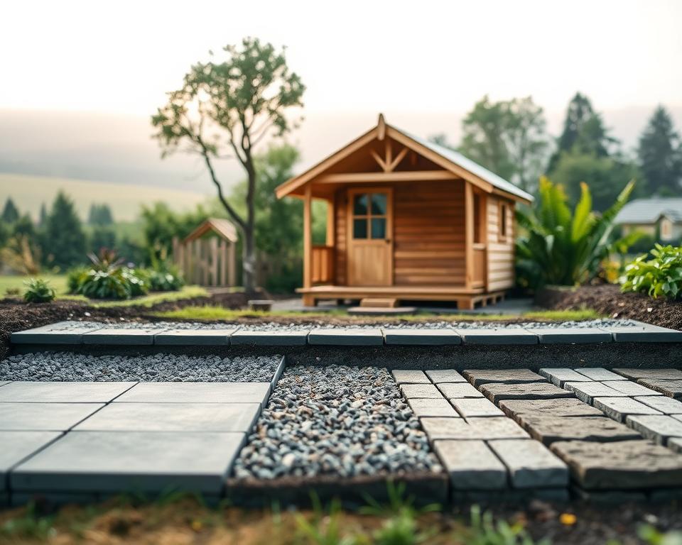 Holz-Gartenhaus Fundament Auswahl